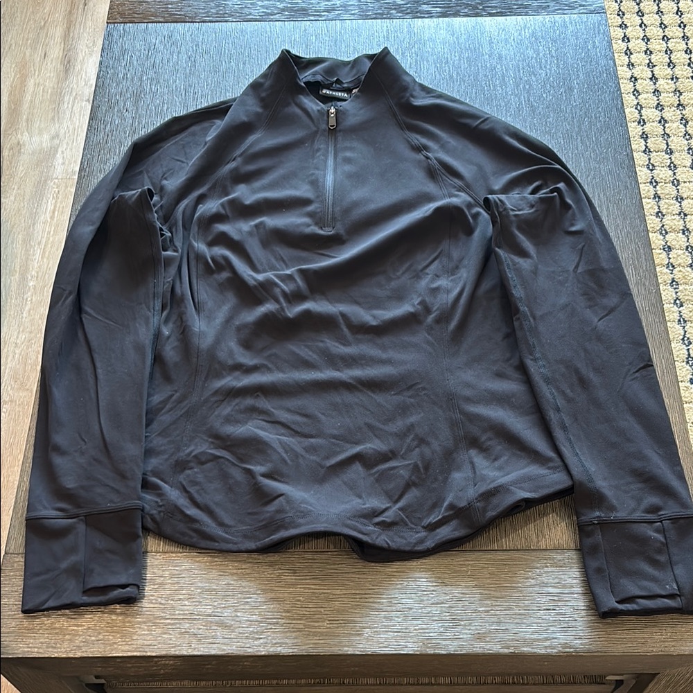 NWOT Athleta  1/4 Zip Pullover Black Size Large